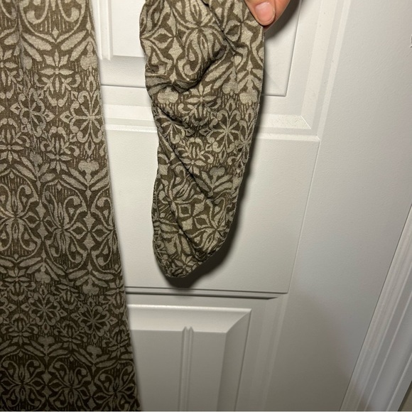 Athleta Gray Brown Hot Creek Burnout Ruched Long Sleeve Mini Dress Size LargeP - Picture 3 of 10